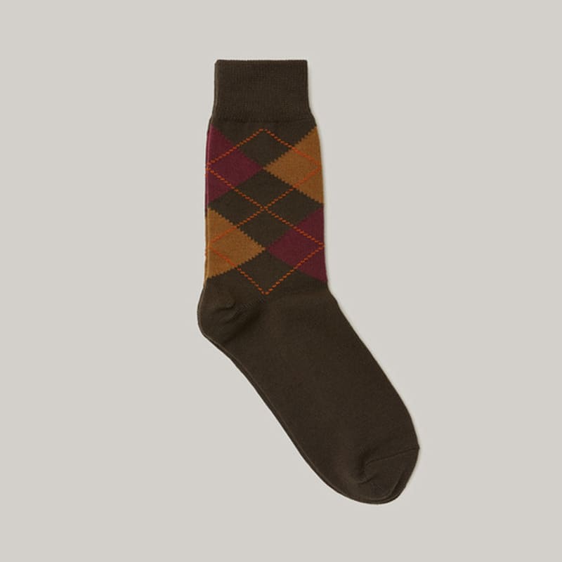 

СОБСТВЕННЫЙ ФИРМЕННЫЙ ЦВЕТ.OFC Носки Аргайл (хаки) FREE