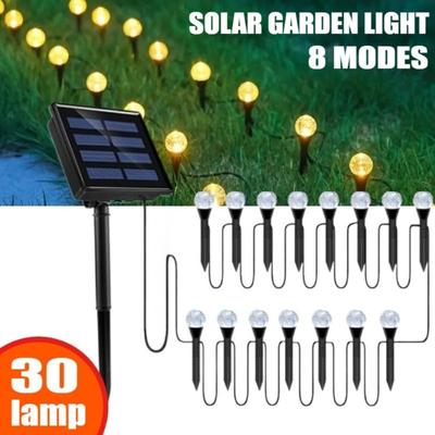 Set di Stringhe di Lampade Solari a Bolle da Giardino 5M 6M 8M per Esterno, Illuminazione a Paletto Solare a LED Impermeabile per Decorazione Paesaggistica, Giardino Cortile