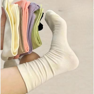 Postpartum Socks for Women: Comfortable and Versatile Mid-calf Cotton Socks, Solid Color, Simple Boneless Pile Socks, Soft and Loose Long Socks
