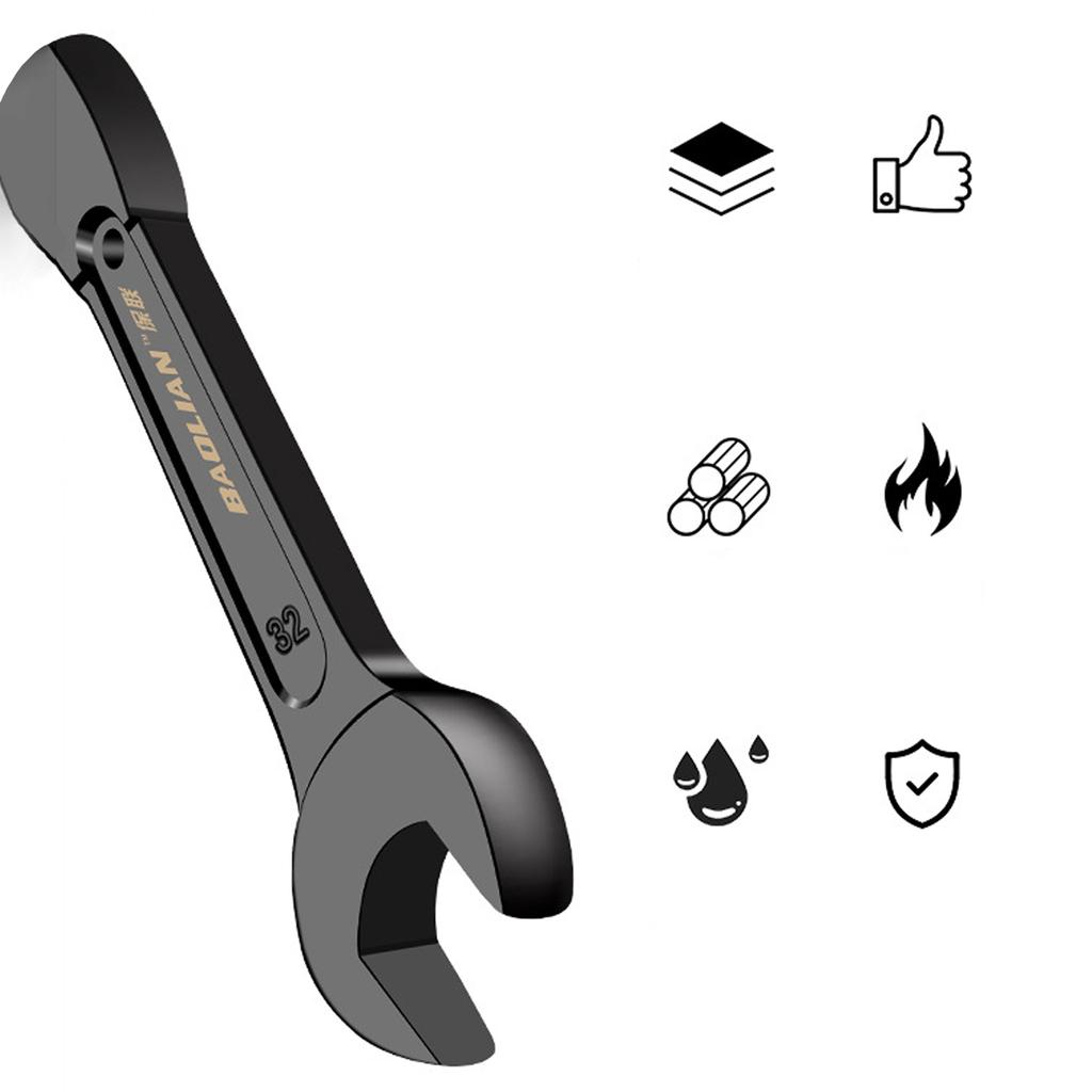 Open End Wrench Multifunctional Universal High Carbon Steel Wrench Manual Hardware Grip Tool 24/27/30/32/34/36mm