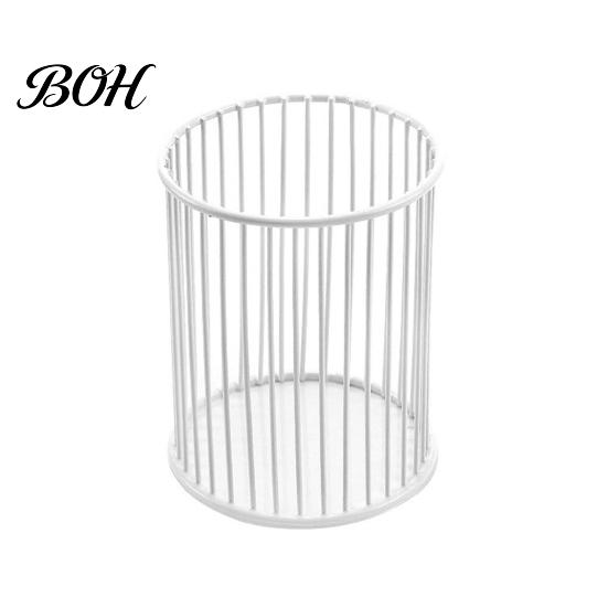 Office Desk Pen Holder Metal Holder, Nordic Organizer for Makeup Brushes, Electroplated Accessory Anti-Rust Multifunctional Storage Basket Pencils