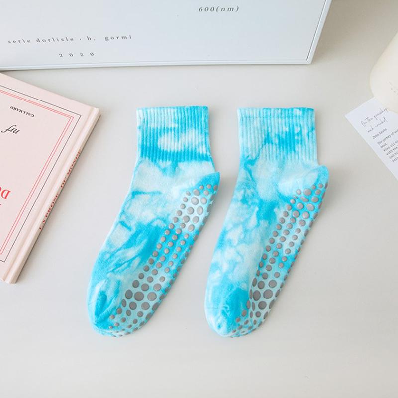 Damen Weiblich Pilates Yoga Yoga Socken Tie Dye Griffige Socken Sport Yoga Socken Anti Rutsch Pilates