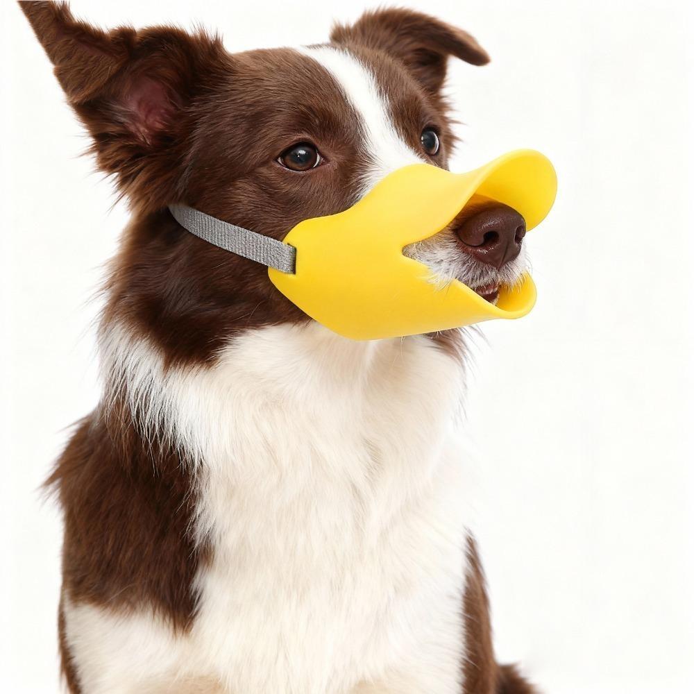 Duck Shaped Silicone Muzzle Rubber Smooth Small Dog Muzzle Anti Bite Muzzle  Outdoor Walking S жёлтый