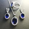 European-American Zircon Jewelry Set: Ring, Necklace, Earrings - Three-Piece Inlaid Zircon Collection