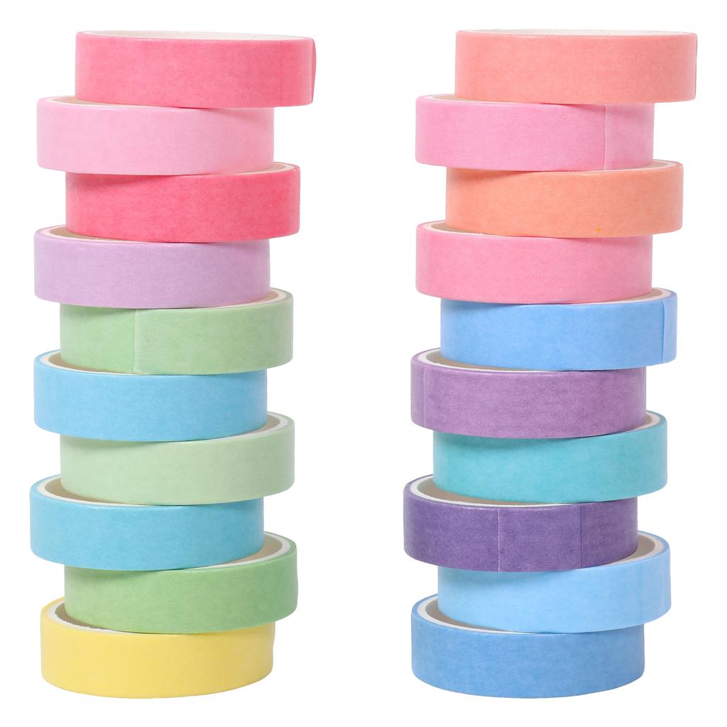 20Rolls Washi Tape Set Scrapbook Tape Masking Tape Color Rainbow Decorative Journaling DIY Scrapbooking School Office Supplies