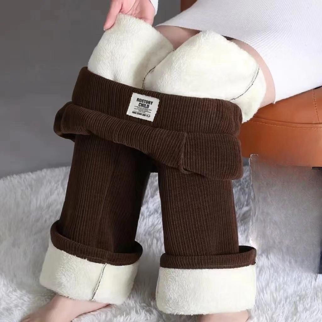 

Шенилловые расклешенные брюки женские зимние флисовые брюки с высокой талией широкие штанины повседневные прямого кроя мамины очень толстые шерпа женские брюки 3XL бежевый