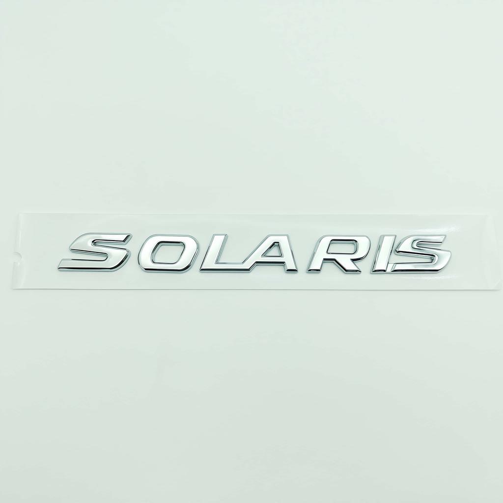 1PC 3D Metal SOLARIS Letters Logo Badge Sticker Car Rear Trunk Emblem Decal for All Cars