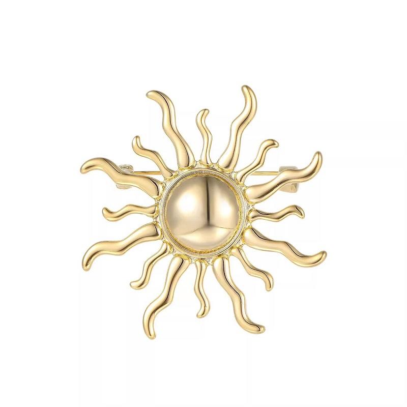 Spilla da sole in metallo alla moda per donne uomini Vintage Punk Colore Oro Spille Spille Accessori Gioielli Abbigliamento Regalo