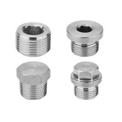1/8" 1/4" 3/8" 1/2" 3/4" 1" -1-1/2" BSP NPT Macho Avellanado Brida Cuadrado Hexagonal Extremo Tapón Tapa Acero Inoxidable 304 Accesorio de Tubería