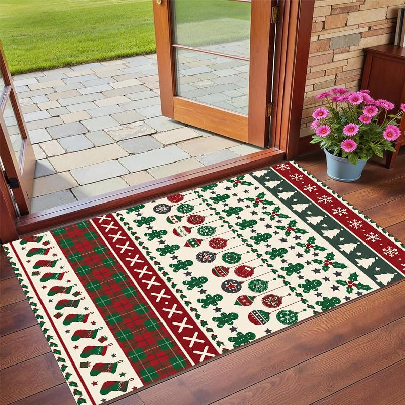 Christmas Printed Square Area Rug Soft Non Slip Floor Carpet For Bedroom Holiday Gift