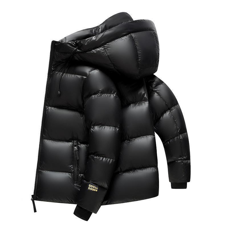 Black Gold Graphene Goose Down Jacket - Autumn/Winter Hooded Casual Fashion Outerwear