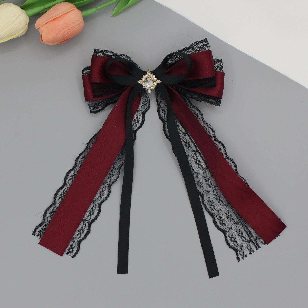 Elegant French Lace Bow Hair Clip - High-End Cotton Accessory for Women  Girls Other