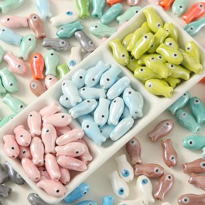 2024 Hand-Painted Ceramic Cute Fish Beads for DIY Bracelets & Earrings Jewelry
