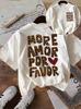 More Amor Por Favor T Shirt Funny Leopard Heart Graphic Spanish Quote Unisex Harajuku Streetwear Loose Summer Short Sleeve Tops