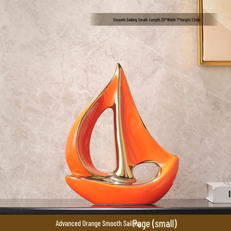 Smooth Sailing Ship Wine Cabinet Ornament Set - Luxurious Home & Office Decor