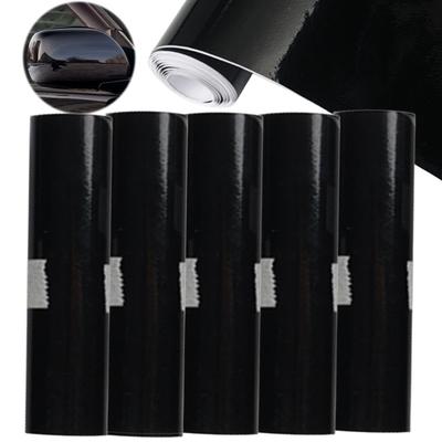 Self Adhesive Vinyl Sticker Bubble Free for Window Trim Mirror Car Motorcycles Bicycle Laptop Piano Black Glossy Vinyl Wrap Film