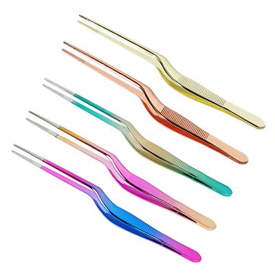 1 szt. 14 cm pinceta ze stali nierdzewnej, powlekana, szefa kuchni, do żywności, klips do grilla, szczypce do grilla, do serwowania, do prezentacji, narzędzia kuchenne