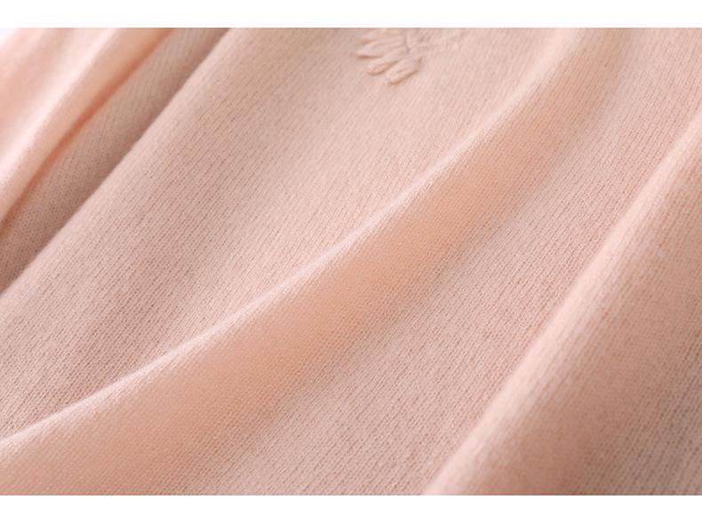 Damen 100% Wolle Handbestickter Lockerer Rundhals-Oversize-Pullover-Top für den Winter