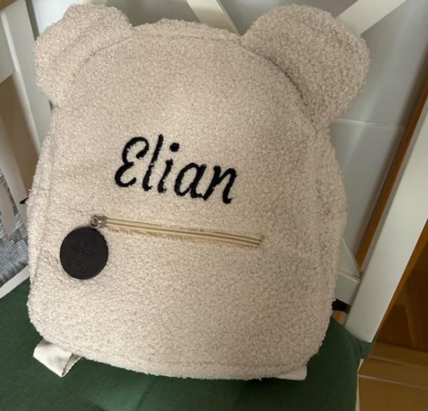 Cute Bear Plush Backpack Embroidered Name Autumn Winter Kids Outdoor Shoulder Bags Custom Personalized Children's Gift Bags