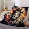 1pc Lion's Crown Amidst Celestial Flames Blanket  Seasonal Universal Home Decorative Throw, Living Room, Travel, Camping, Car Blankets