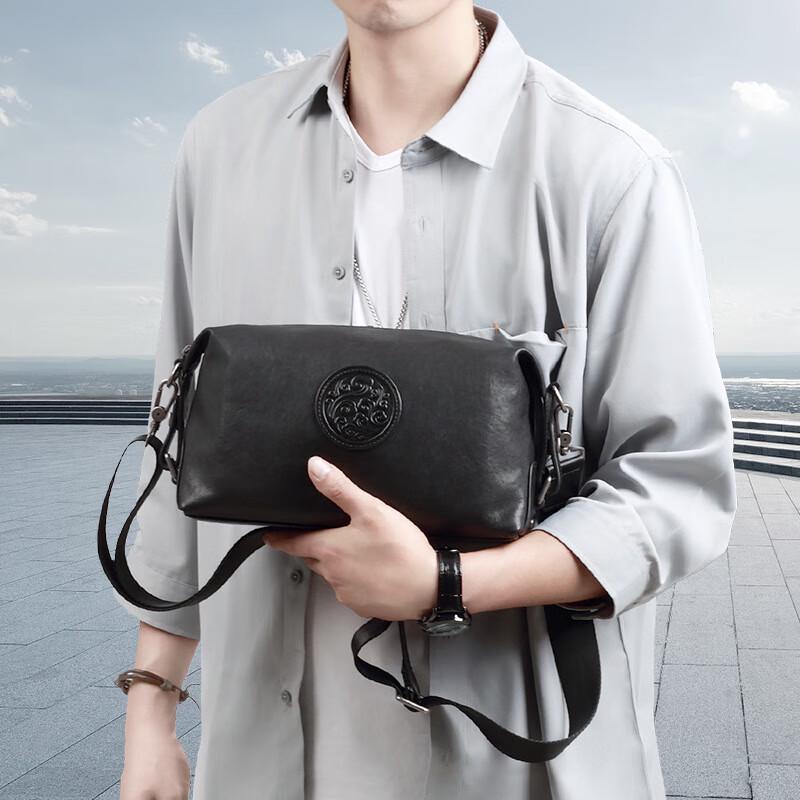 SCHWARZETIENNE Men's Genuine Leather Shoulder Crossbody Bag