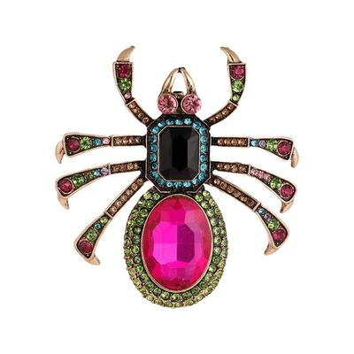 Elegant Rhinestone Spider Brooch - High-end Fashion Insect Corsage Pin for Ladies' Suits