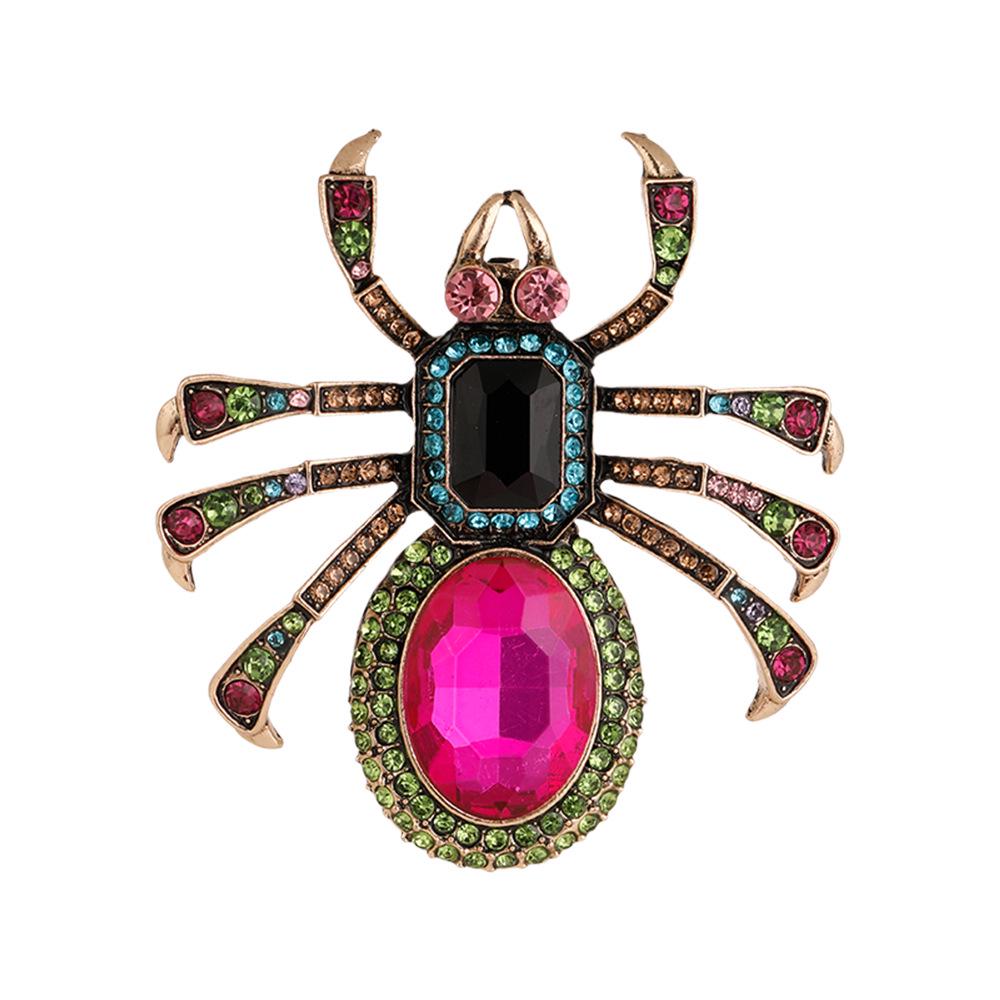 Elegant Rhinestone Spider Brooch - High-end Fashion Insect Corsage Pin for Ladies' Suits