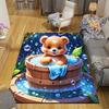 1pc Bath Bear Print, Design Indoor Area Rug - Soft, Anti-Slip, and Durable Gaming Room Decor for Bedroom