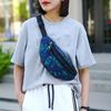 Riñonera Multi-bolsillos Estampado de Hojas Nylon Impermeable Casual Regalo Portátil Fanny Pack para Mujer Bolso Cruzado para Pecho Uso al Aire Libre