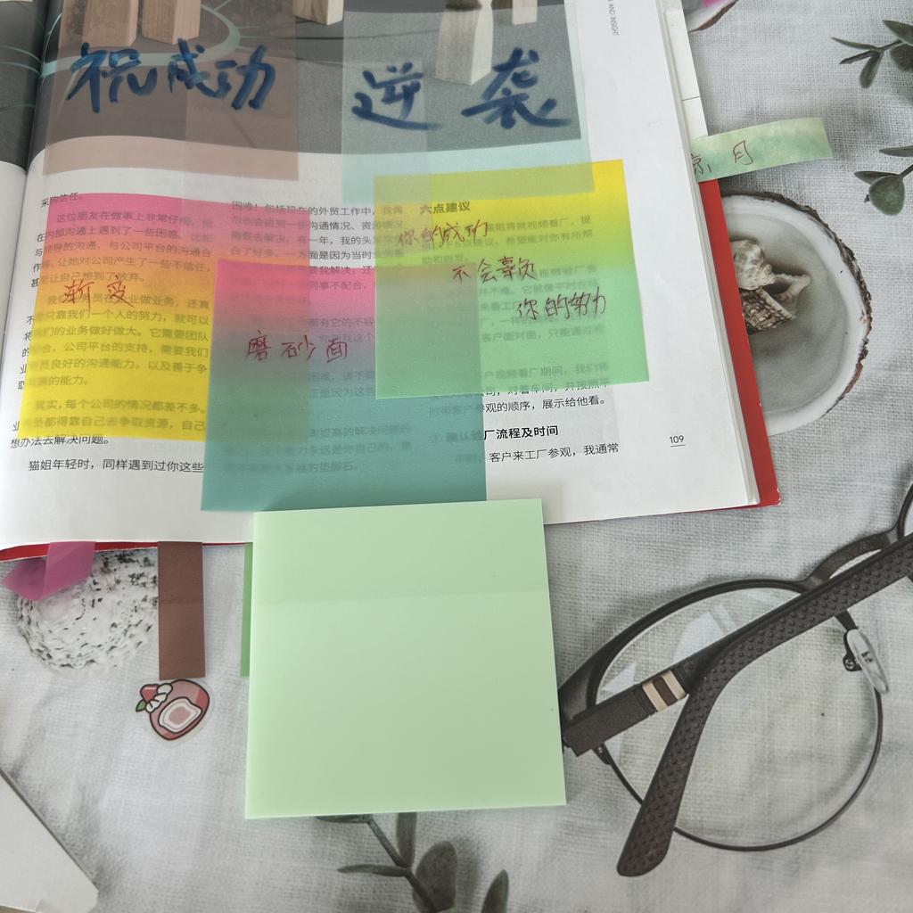 50 Sheets/pad Transparent Sticky Notes Pad Waterproof Self-Adhesive Clear Memo Message Reminder Home Office School Supplies