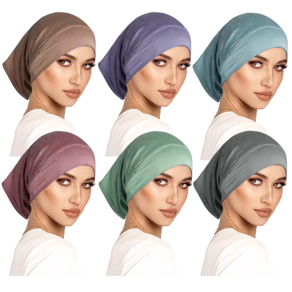 Modal Solid Color Women's High-Elasticity Mercerized Cotton Malaysian Tube Beanie Arabic Snood