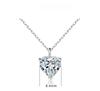 S925 Sterling Silver Love Heart Pendant European and American Simple Heart Zircon Necklace Women's High Sense