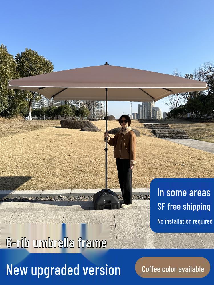 Large Outdoor Commercial Parasol - Thickened Square Patio Umbrella Tent