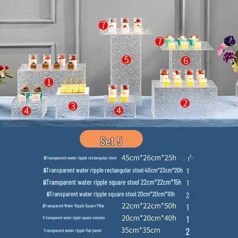 Acrylic Ripple Dessert Display Stand