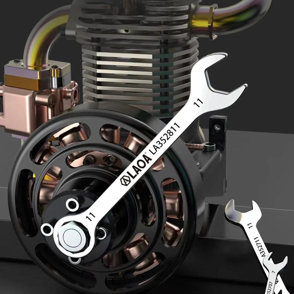 LAOA Mini Thin Dual-Open Wrench Set 4.5-11mm, Stainless Steel Auto Repair Hand Tool