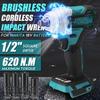 22800mAh 588VF 1/2 Inch Compatible for Battery Brushless Cordless Electric Impact Wrench Power Tools