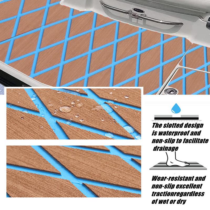 2400X450X6mm EVA Foam Decking Sheet Anti-Skid Boat Deck Self-Adhesive Yacht Flooring Pad Anti-fatigue Mat Luxury Diamond Shapes