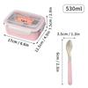 2 Compartment 304 Stainless Steel Bento Lunch Box With Spoon 530/850ML Portable Heatable Food Container For Kids Students School