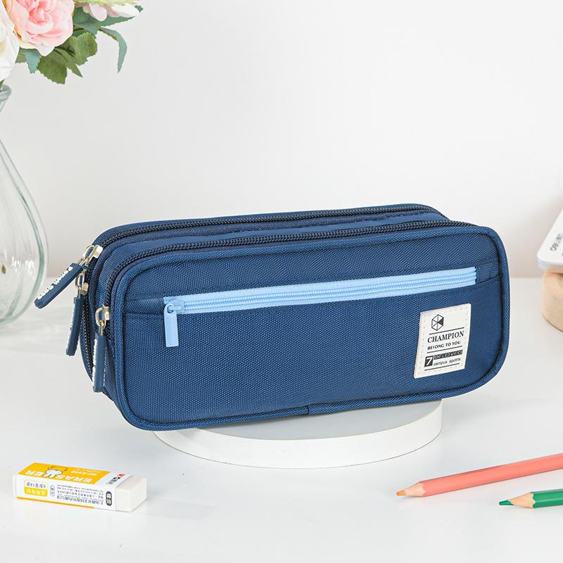 Double Layer Large Capacity Stationery Pencil Case - Korean Style for Middle School Students