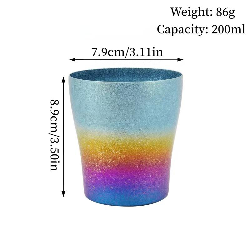 Multicolored Pure Titanium Double-Wall Coffee Mug,Outdoor Camping Water Cups,Creative Gifts Office Tea Mug 200 ml Beer Juice Cup