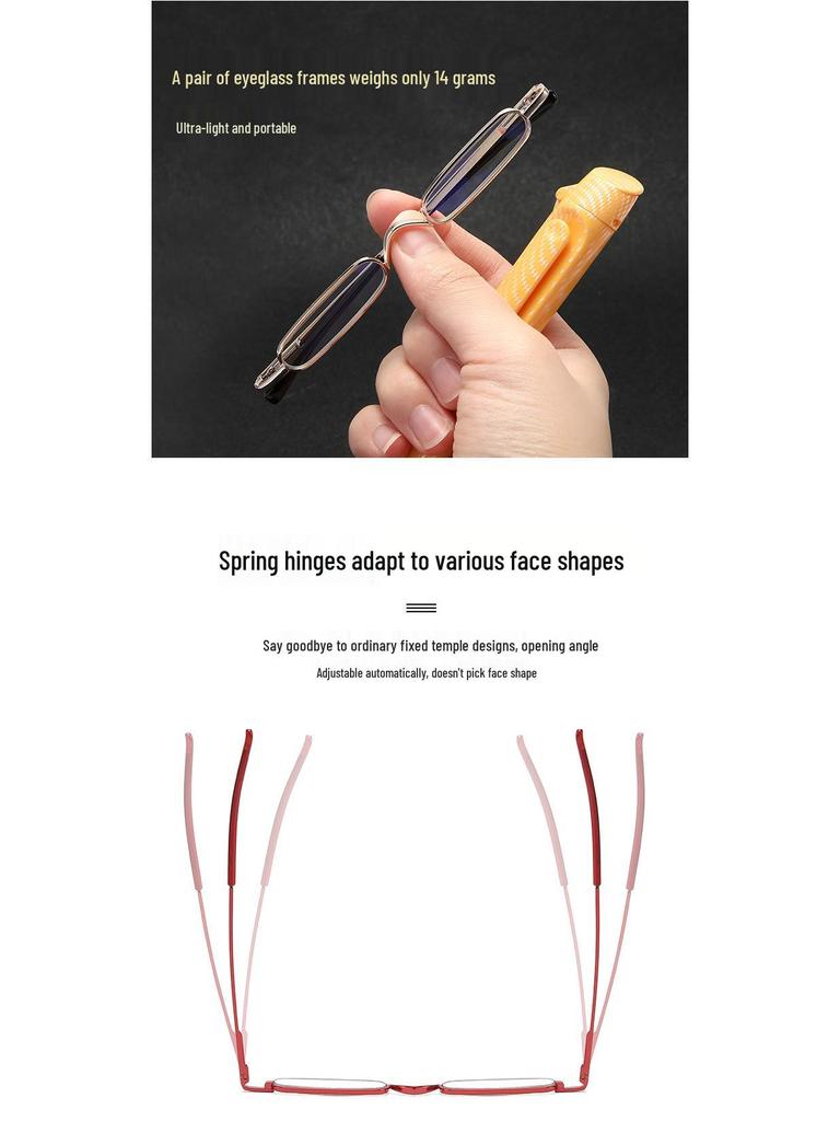 Ultralight Unisex Mini Pen Clip Anti-Blue Light Reading Glasses