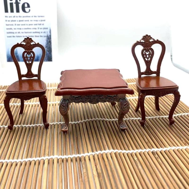 Holzpuppenhäuser Miniaturstuhl Modell Figur 1/12 Maßstab Möbel für Miniatur-Szenendekoration und Sammler