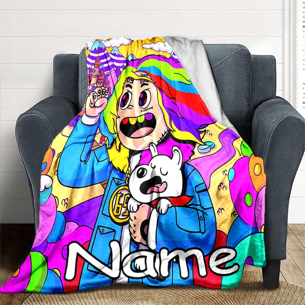 Customiz Name Personality 6ix9ine TattleTales Blanket Soft &Warm Sofa Office Bed Travel Lunch Break Blanket, Gift Suitable for All Seasons