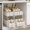 Stable Frame Pull Out Storage Rack Iron Under Sink Organizer Sliding Cabinet Basket  for Kitchen