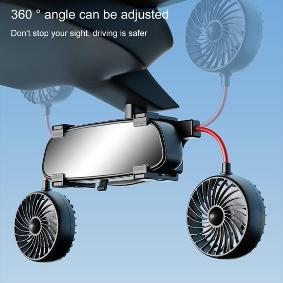 

Удобный автомобильный вентилятор зеркала заднего вида 360 градусов вращающийся кабель 3,5 м Рассеивание тепла