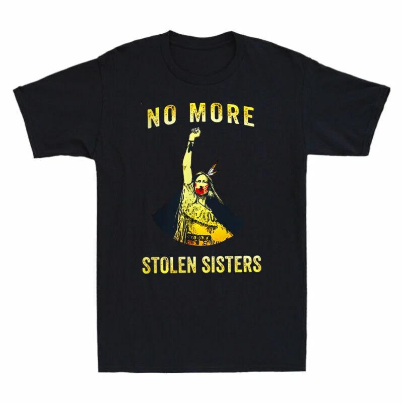 Native Americans No More Stolen Sisters Vintage Men s T-Shirt Cotton Black Tee M