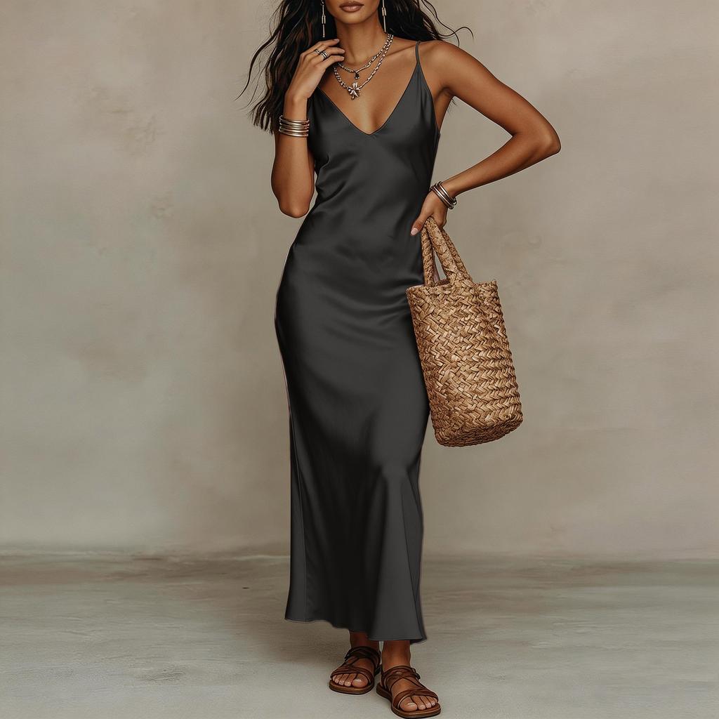 Women's Fashionable Casual Loose Satin  Dress