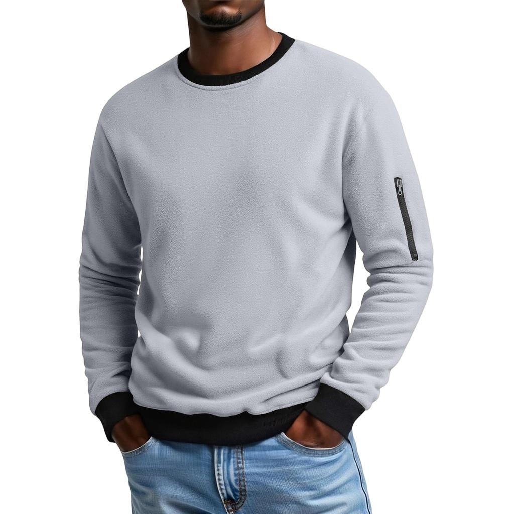 Men'S  Outdoors Leisure Trend Versatile Round  Neck Long  Sleeves T,Shirt
