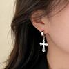 Gothic Cross Earrings for Women Men Stainless Steel Hoop Earrings Christian Religious Jewelry Amulet Gifts Daily Accessories