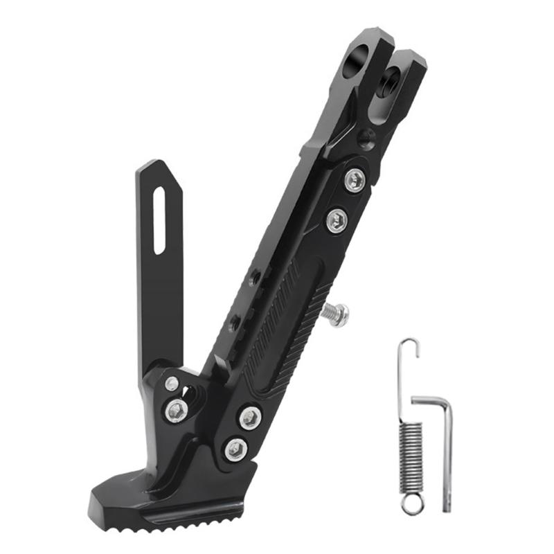 Motorcycle Extendable Stand Holder E-Bike Scooter Replacement Kickstand Adjustable Foot Side with Spring and Screws